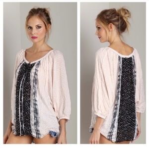 Free People Days of Romance Top Puff Sleeve Top